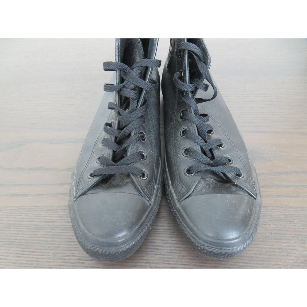 Converse Chuck Taylor All Star Shoes Mens 11 Black Leather High Sneakers 1T405 - Picture 3 of 10